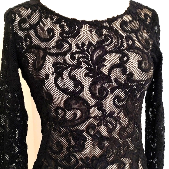 Liz Claiborne Woman's Stretch Lace long Sleeve Top/ Size M - Picture 4 of 11